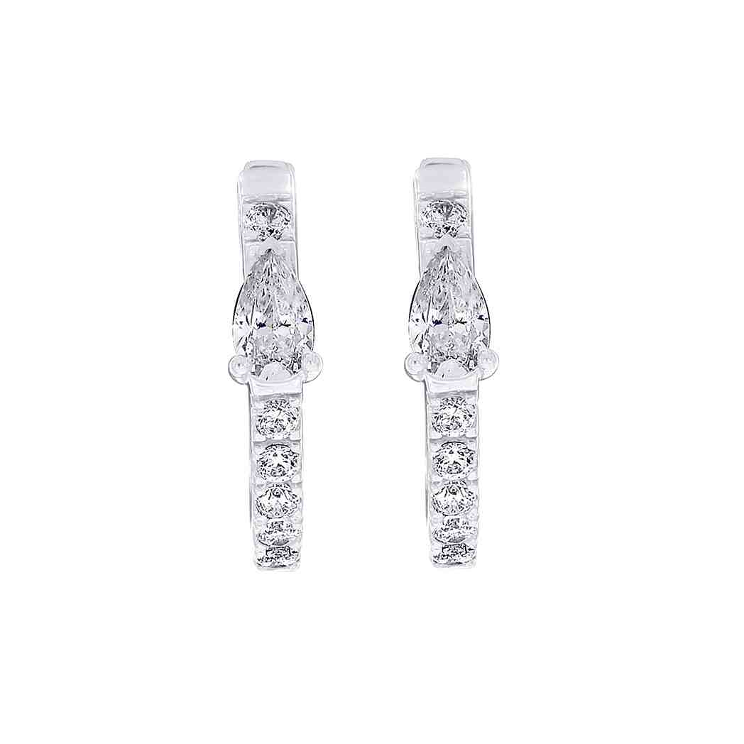 Pear Diamond Huggies Hoop Earring ER22211A 5X3